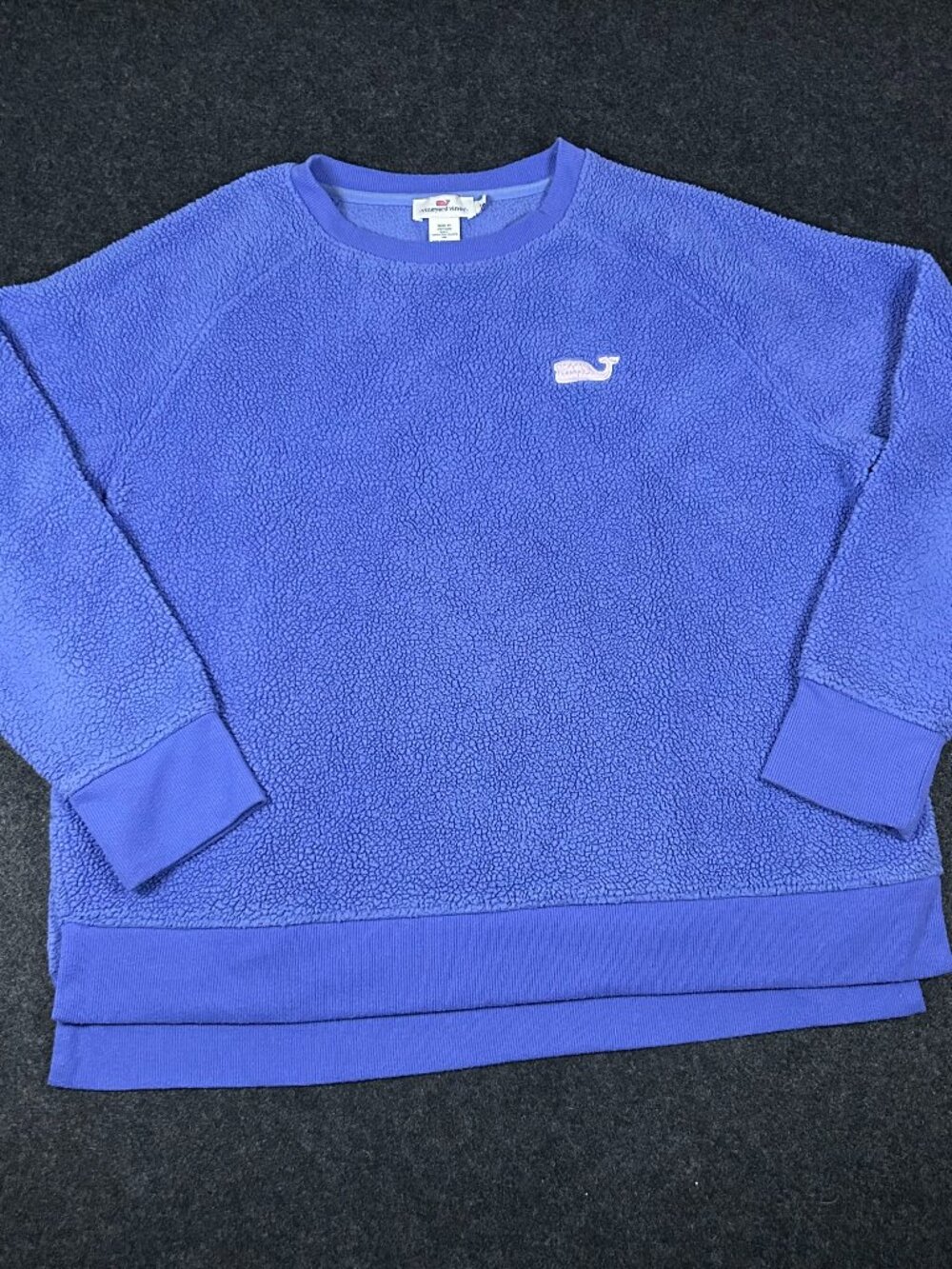 Vineyard Vines Blue Sherpa Fleece Pullover Sweatshirt L Cozy Casual